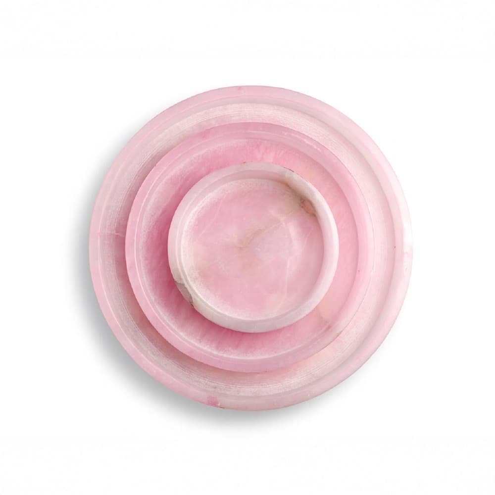 Pink Alabaster Round Trays in 3 Sizes by BIDKhome - Image 15