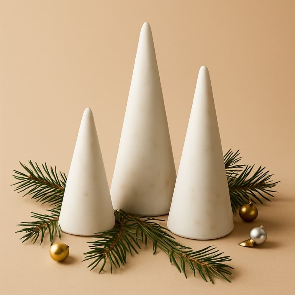 White Marble Christmas Trees in 3 Sizes by BIDKhome - Image 4