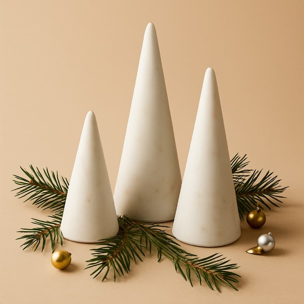 White Marble Christmas Trees in 3 Sizes by BIDKhome - Image 8