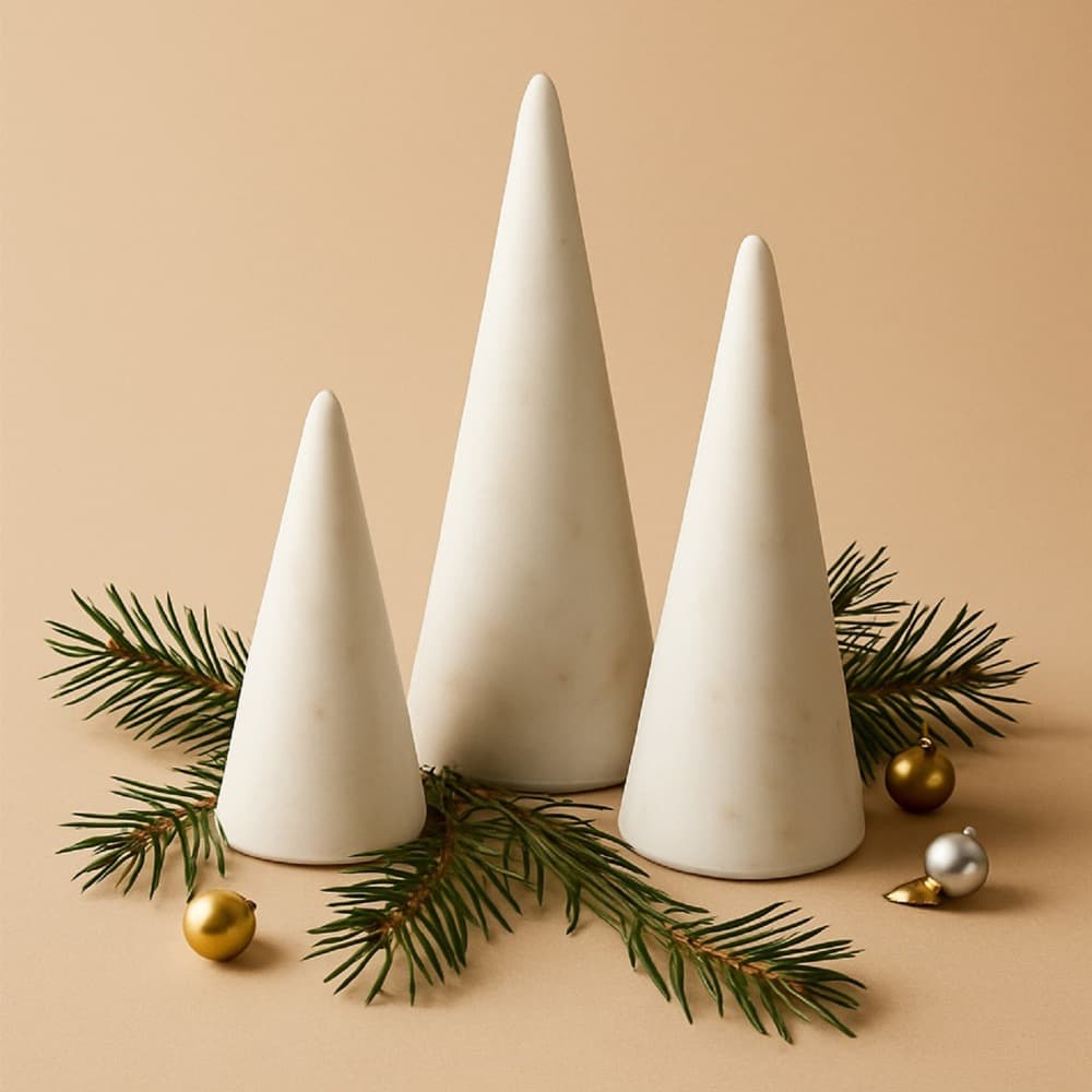 White Marble Christmas Trees in 3 Sizes by BIDKhome - Image 13