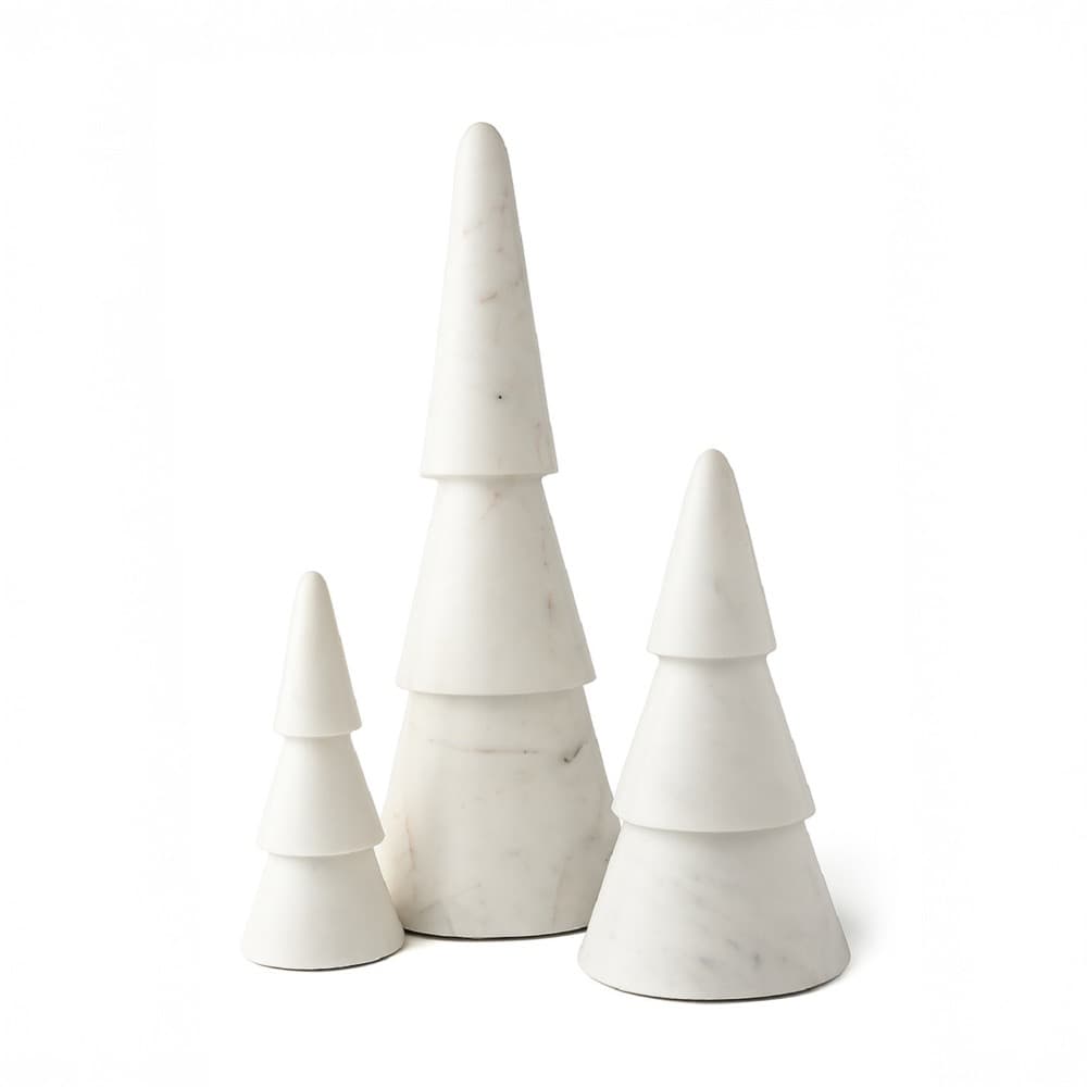 White Marble Decorative Christmas Trees in 3 Sizes by BIDKhome - Image 7