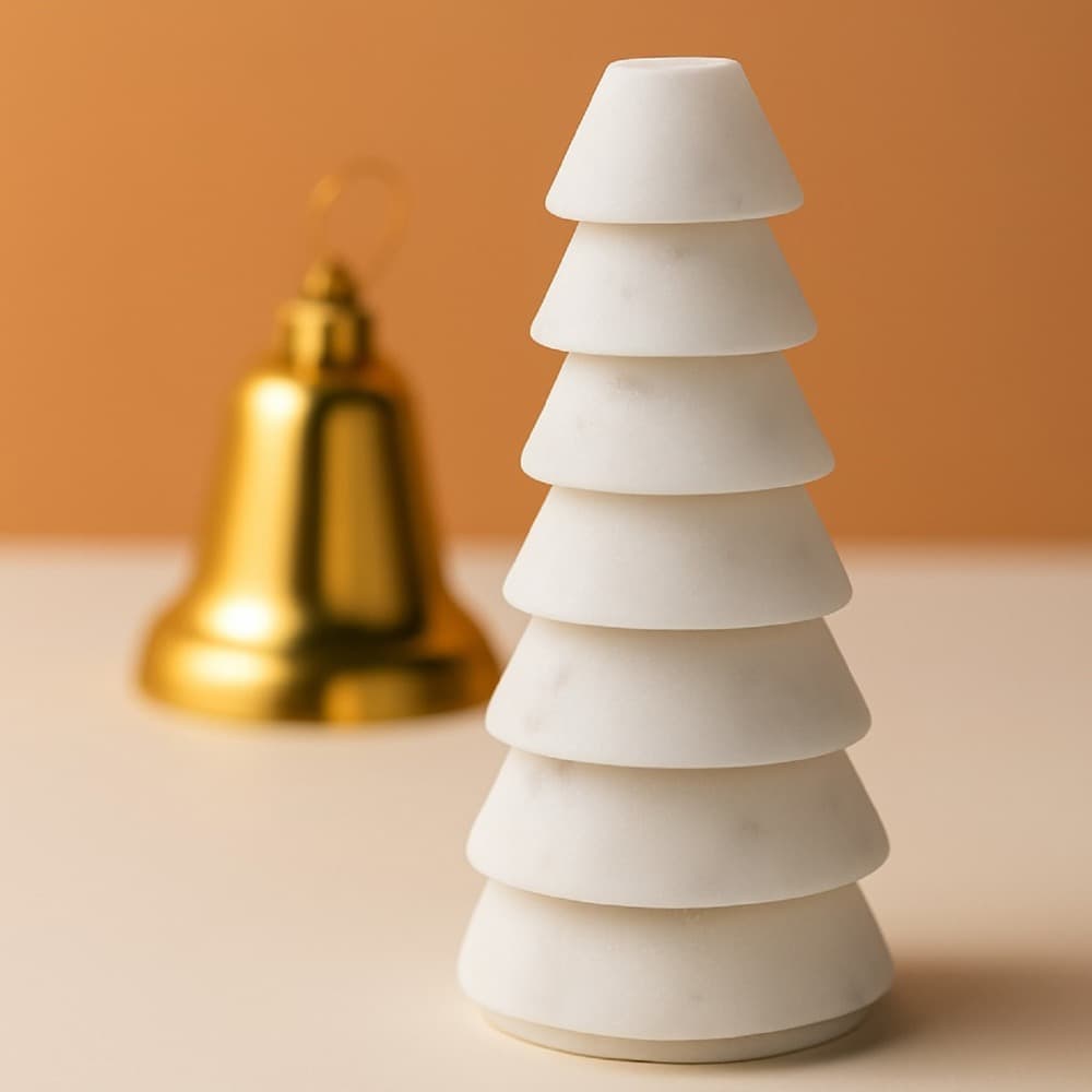 White Marble Christmas Trees in 2 Sizes by BIDKhome - Image 4
