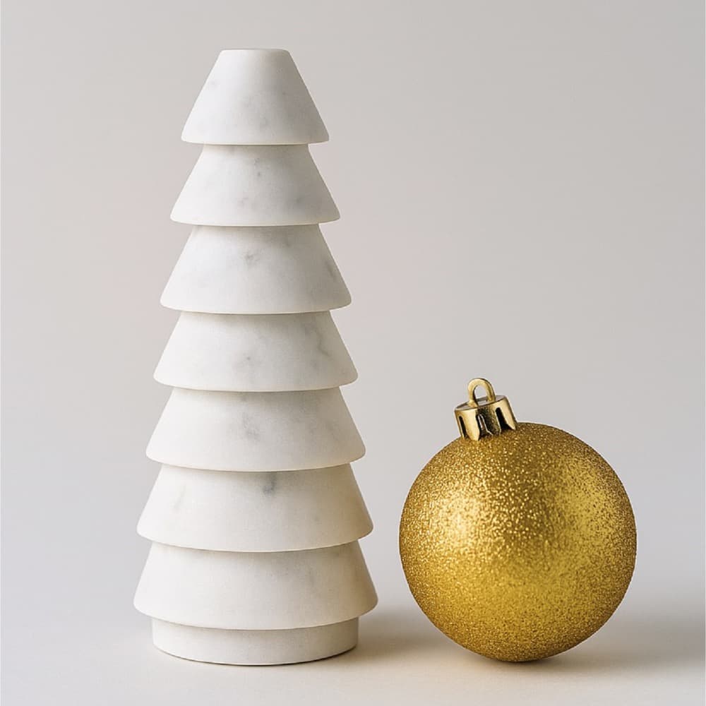 White Marble Christmas Trees in 2 Sizes by BIDKhome - Image 5