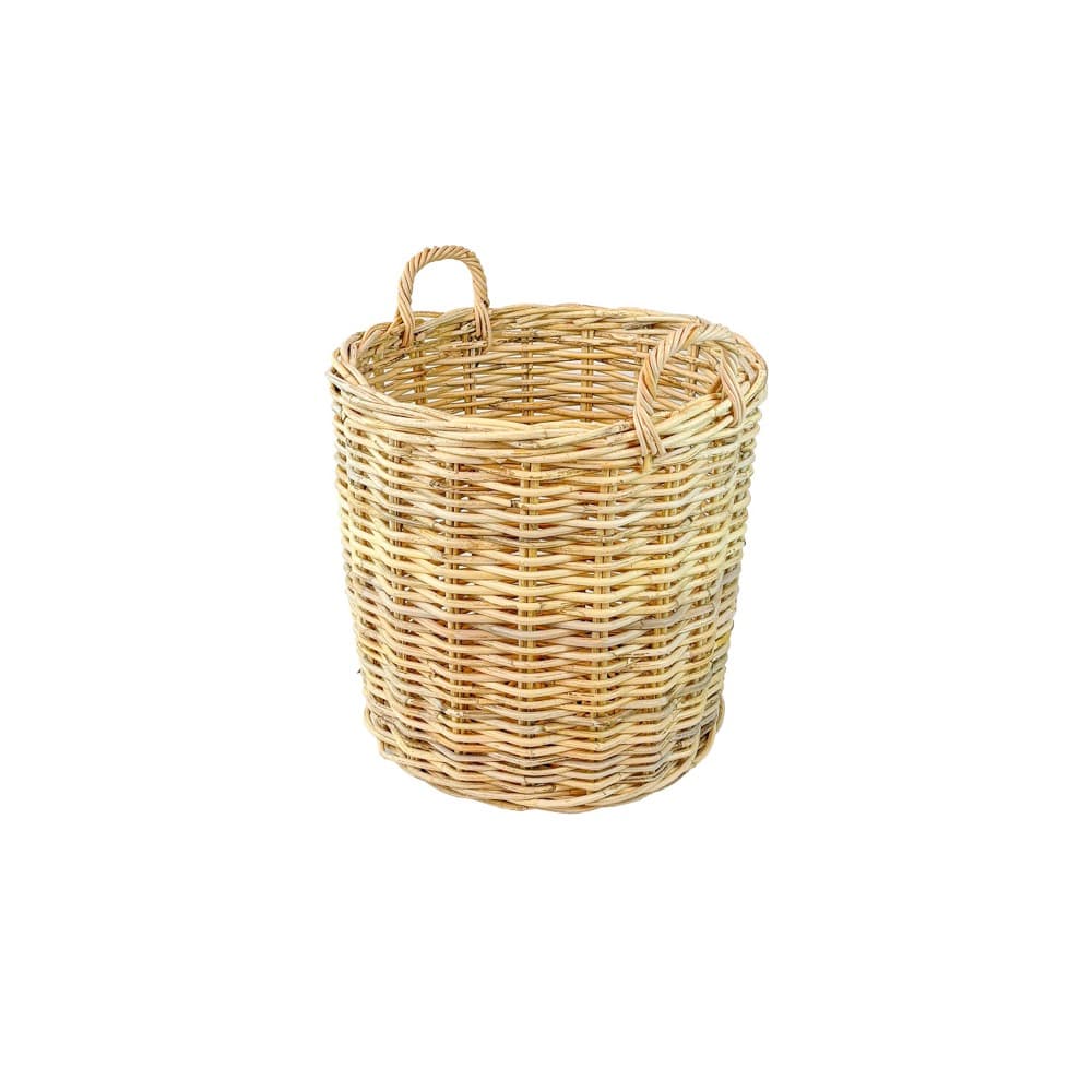 Set of 2 Natural Round Rattan Baskets w/ No Wheels by BIDKhome - Image 3