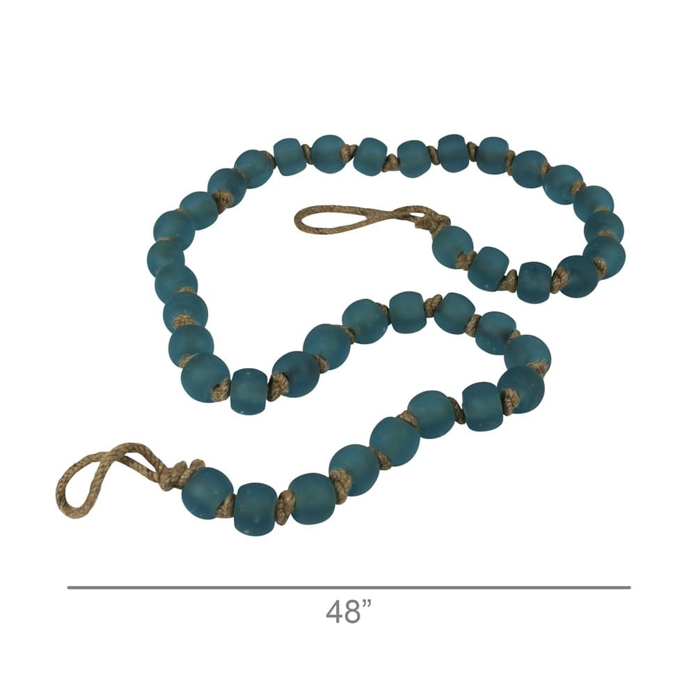 Matte Turquoise Glass Bead Garland by HomArt - Image 2