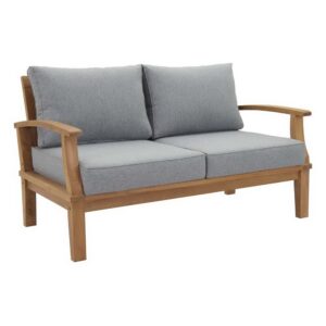 Marina Outdoor Patio Teak Loveseat in Natural Gray by Modway