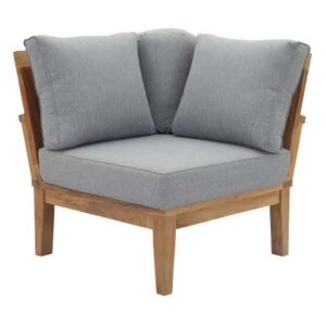 Marina Outdoor Patio Teak Corner Sofa in Natural Gray by Modway