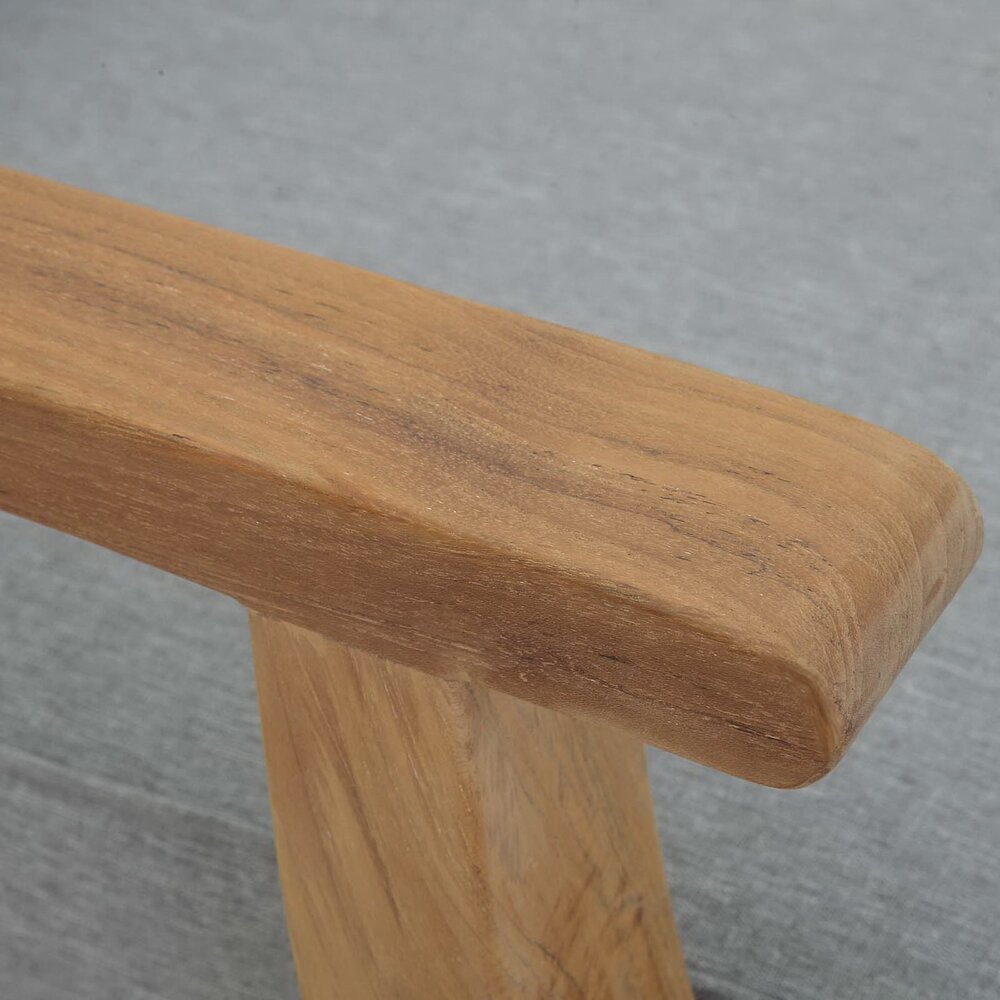 Marina Outdoor Patio Teak Left-Facing Sofa in Natural Gray by Modway - Image 8