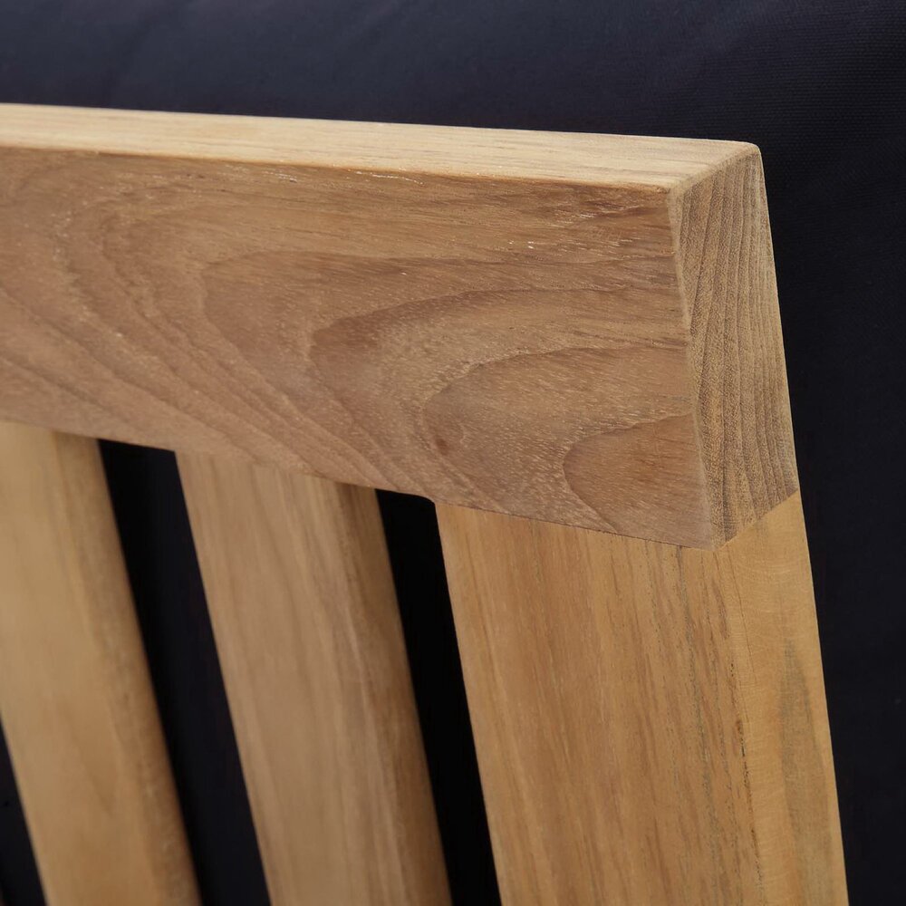 Marina Outdoor Patio Teak Left-Facing Sofa in Natural Navy by Modway - Image 7