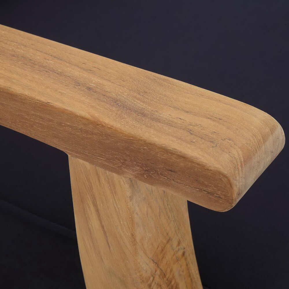 Marina Outdoor Patio Teak Left-Facing Sofa in Natural Navy by Modway - Image 8