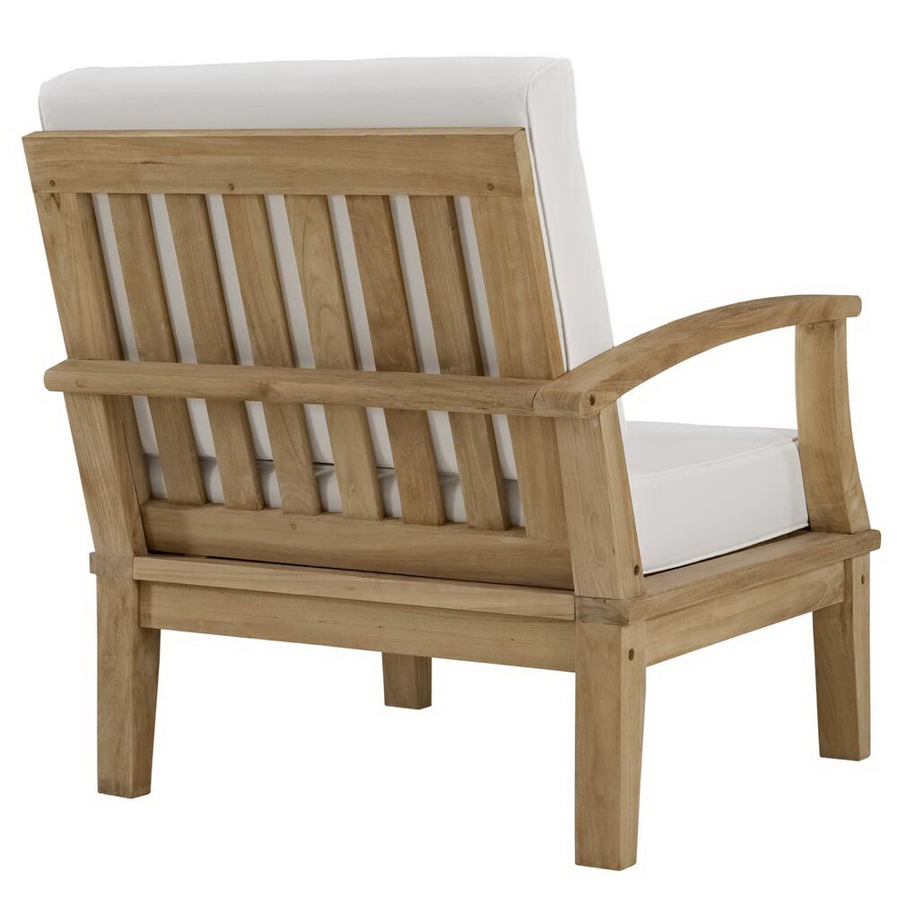 Marina Outdoor Patio Teak Left-Facing Sofa in Natural White by Modway - Image 3
