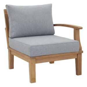 Marina Outdoor Patio Teak Right-Facing Sofa in Natural Gray by Modway