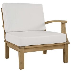 Marina Outdoor Patio Teak Right-Facing Sofa in Natural White by Modway