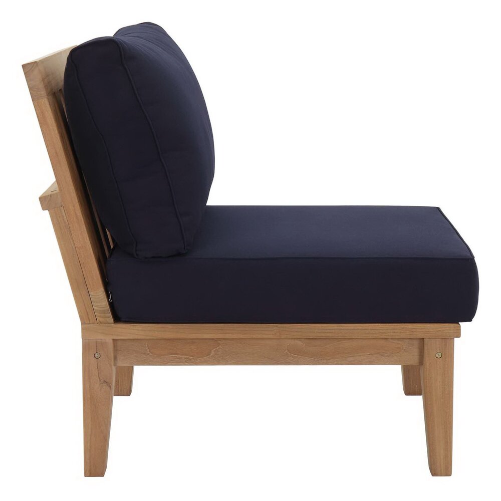 Marina Armless Outdoor Patio Teak Sofa in Natural Navy by Modway - Image 2