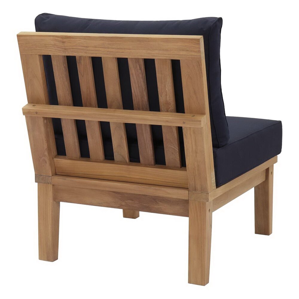 Marina Armless Outdoor Patio Teak Sofa in Natural Navy by Modway - Image 3
