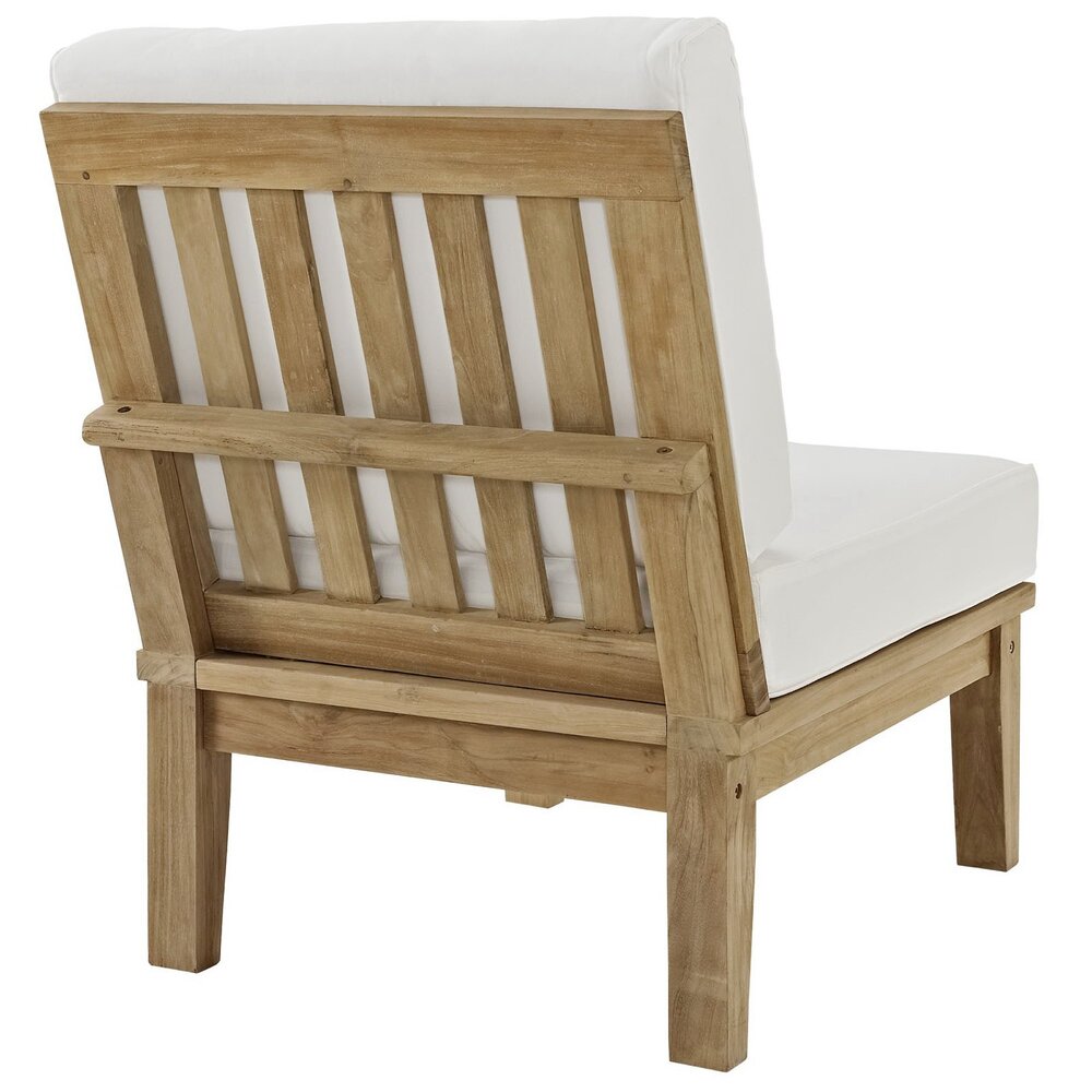 Marina Armless Outdoor Patio Teak Sofa in Natural White by Modway - Image 4