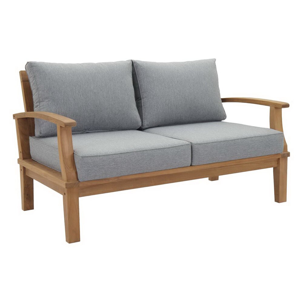 Marina 3 Piece Outdoor Patio Teak Set in Natural Gray by Modway - Image 2