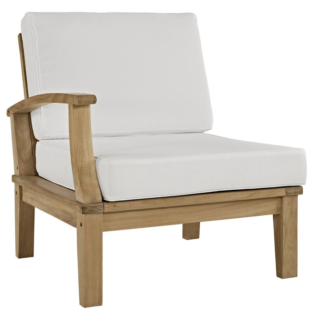 Marina 5 Piece Outdoor Patio Teak Set in Natural White by Modway - Image 4