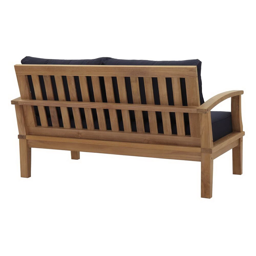 Marina 7 Piece Outdoor Patio Teak Set in Natural Navy by Modway - Image 8