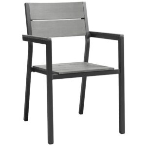 Maine Dining Outdoor Patio Armchair in Brown Gray by Modway