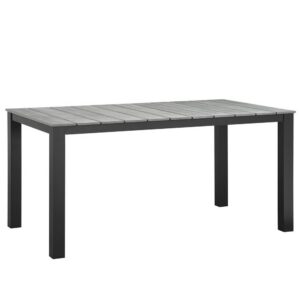 Maine 63" Outdoor Patio Dining Table by Modway in Brown Gray by Modway