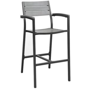 Maine Outdoor Patio Bar Stool in Brown Gray by Modway