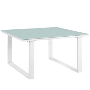 Fortuna Outdoor Patio Side Table in White by Modway