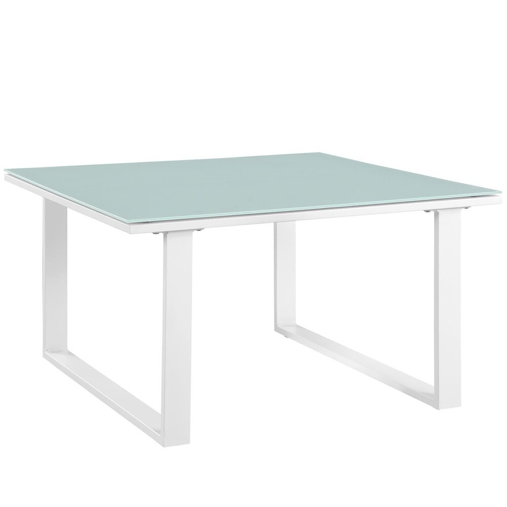 Fortuna Outdoor Patio Side Table in White by Modway