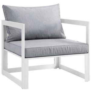 Fortuna Outdoor Patio Armchair in White Gray by Modway