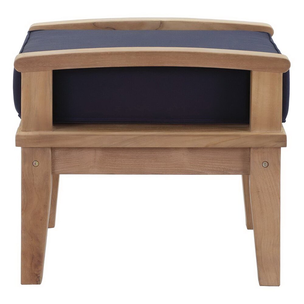 Marina 4 Piece Outdoor Patio Teak Set in Natural Navy by Modway - Image 5