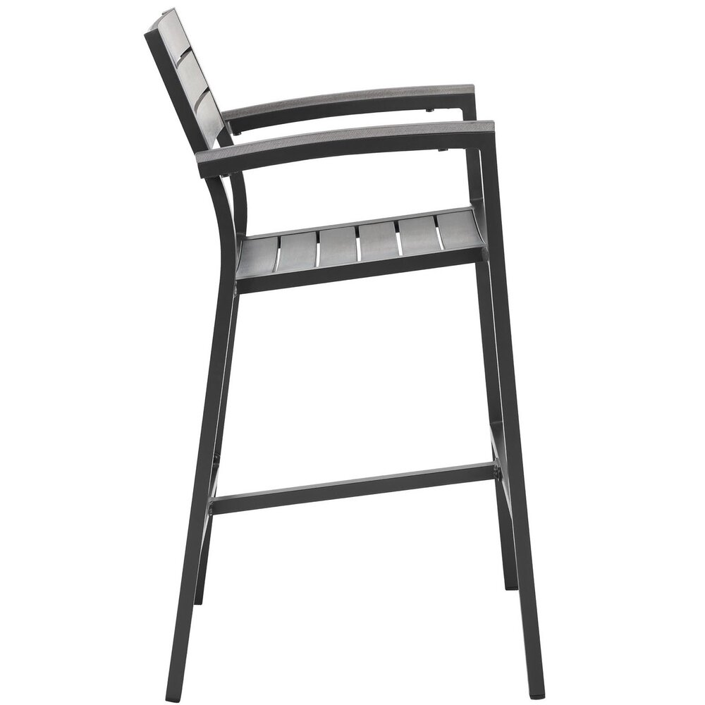 Maine Outdoor Patio Bar Stool Set of 2 in Brown Gray by Modway - Image 3