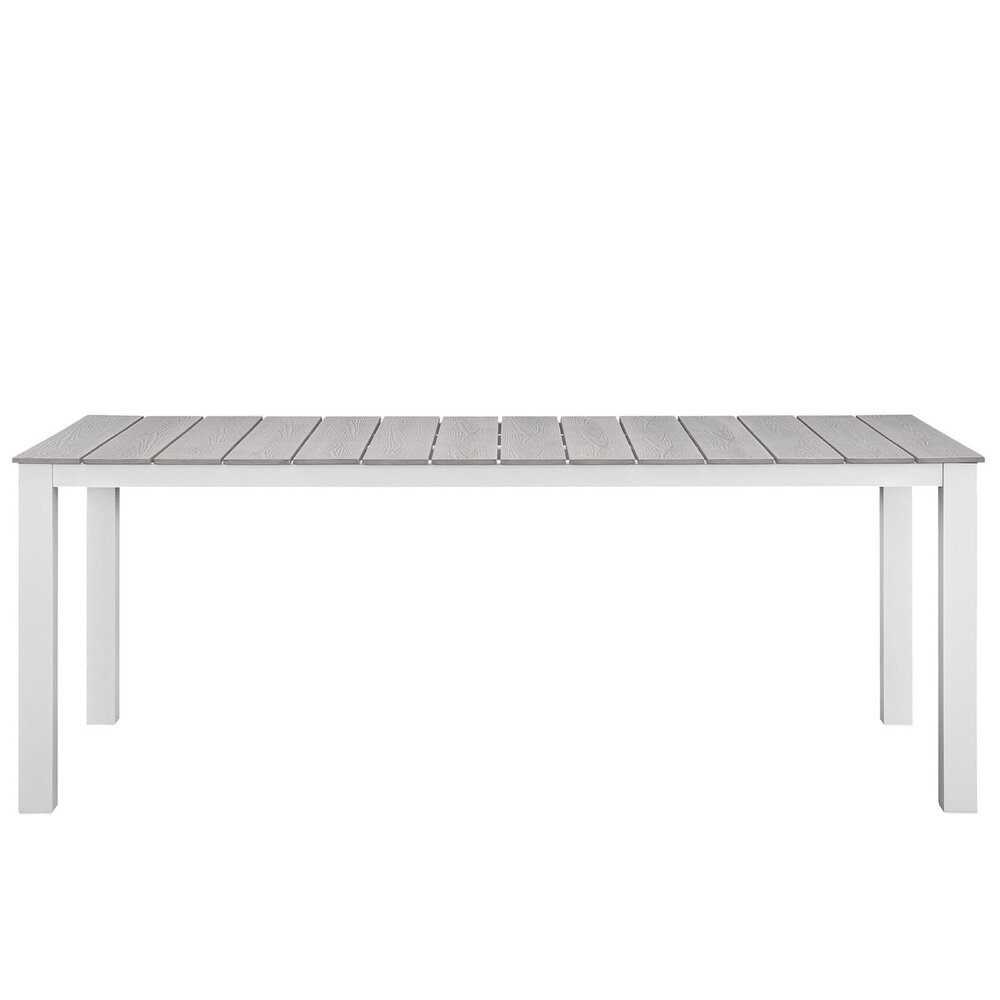 Maine 9 Piece Outdoor Patio Dining Set in White Light Gray by Modway - Image 6