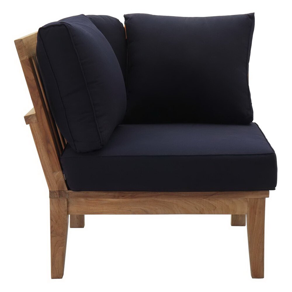 Marina 6 Piece Outdoor Patio Teak Set in Natural Navy by Modway - Image 11