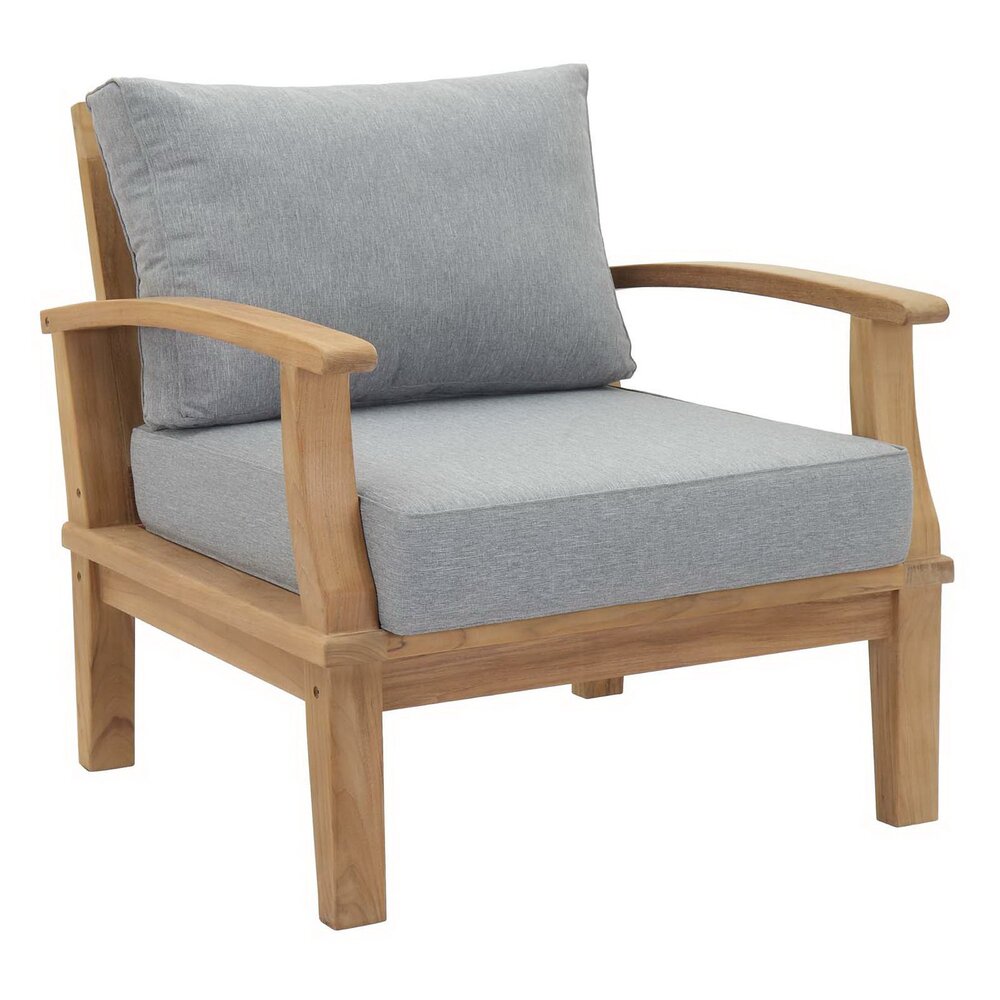 Marina 4 Piece Outdoor Patio Teak Set in Natural Gray by Modway - Image 2