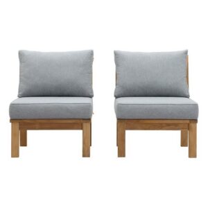 Marina 2 Piece Outdoor Patio Teak Set in Natural Gray by Modway