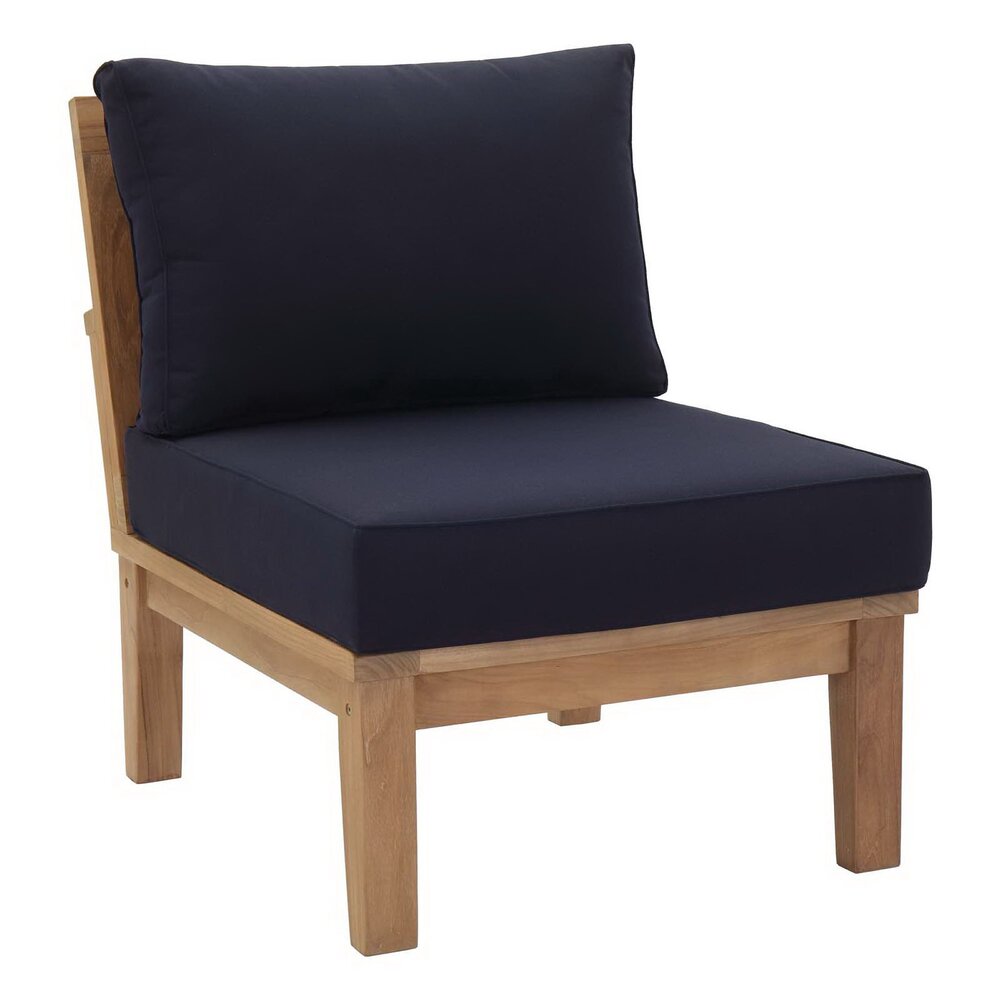 Marina 2 Piece Outdoor Patio Teak Set in Natural Navy by Modway - Image 2