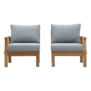 Marina 2 Piece Outdoor Patio Teak Set in Natural Gray by Modway