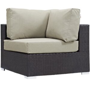 Convene Outdoor Patio Corner in Espresso Beige by Modway