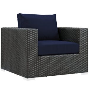 Sojourn Outdoor Patio Sunbrella® Armchair in Canvas Navy by Modway