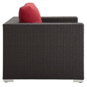 Sojourn Outdoor Patio Sunbrella® Armchair in Canvas Red by Modway