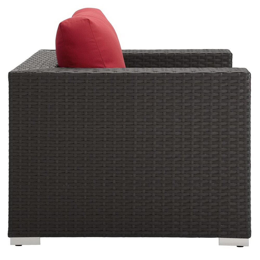 Sojourn Outdoor Patio Sunbrella® Armchair in Canvas Red by Modway