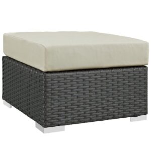 Sojourn Outdoor Patio Sunbrella® Ottoman in Canvas Antique Beige by Modway