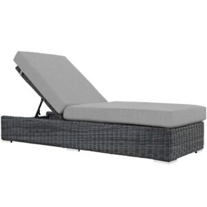 Summon Outdoor Patio Sunbrella® Chaise Lounge in Canvas Gray by Modway