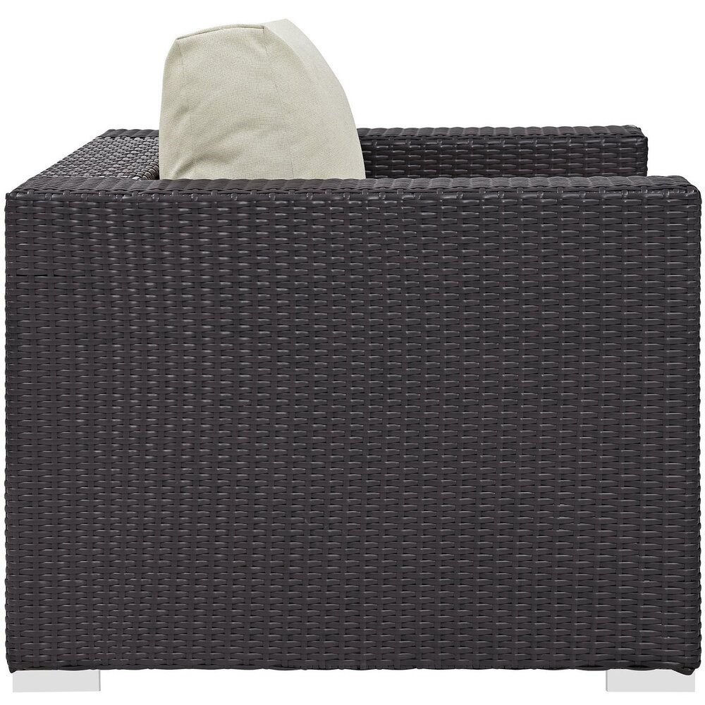 Convene Outdoor Patio Armchair in Espresso Beige by Modway - Image 2