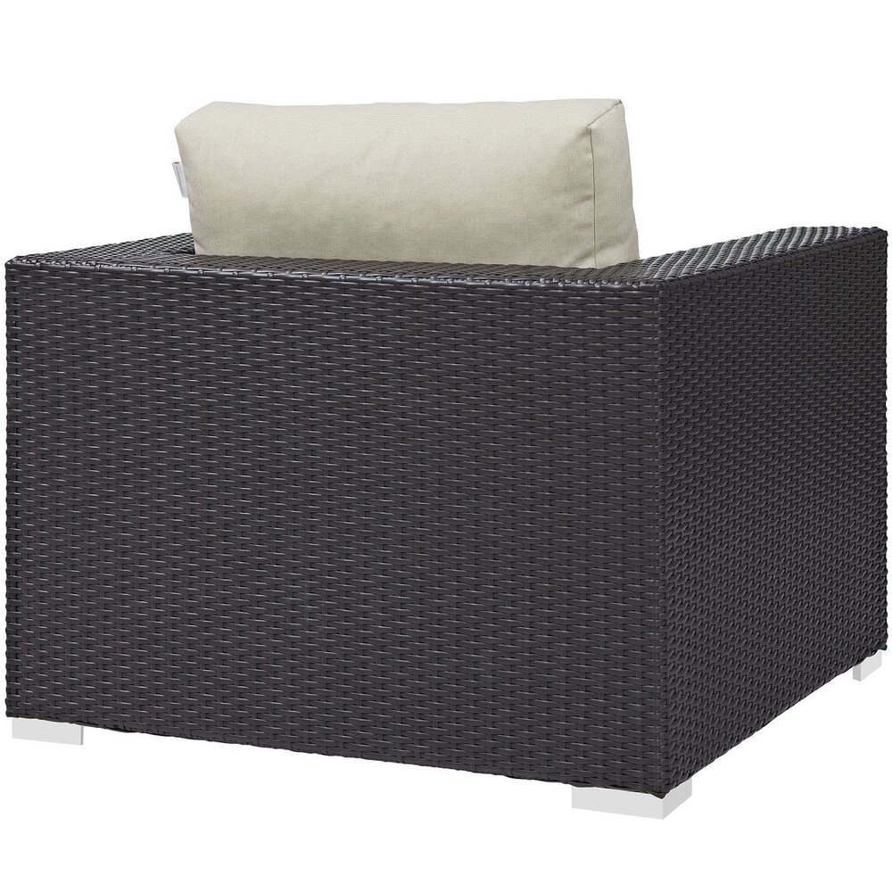 Convene Outdoor Patio Armchair in Espresso Beige by Modway - Image 3