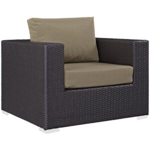Convene Outdoor Patio Armchair in Espresso Mocha by Modway