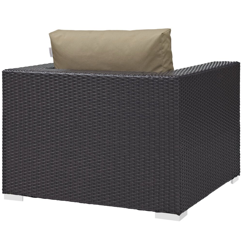 Convene Outdoor Patio Armchair in Espresso Mocha by Modway - Image 3
