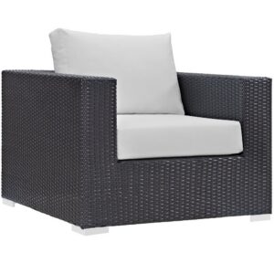Convene Outdoor Patio Armchair in Espresso White by Modway