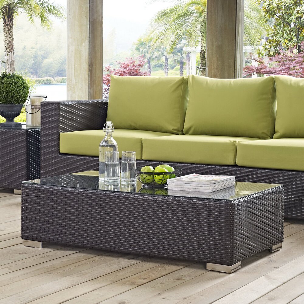 Convene Outdoor Patio Coffee Table in Espresso by Modway - Image 4