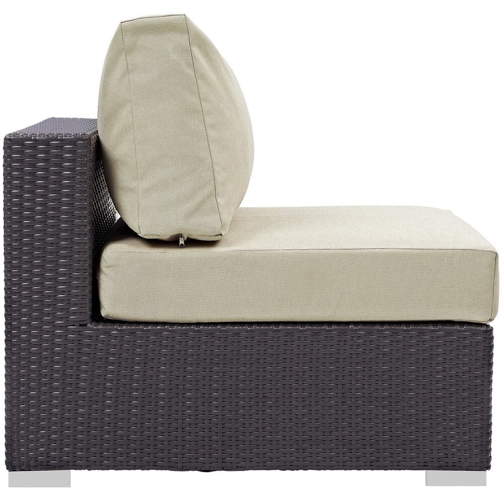 Convene Outdoor Patio Armless in Espresso Beige by Modway - Image 2